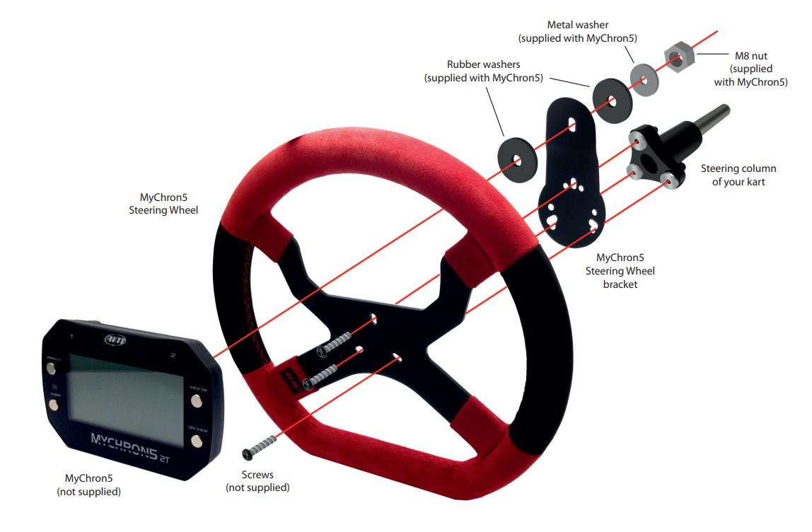 Mychron 5 steering wheel mounting details